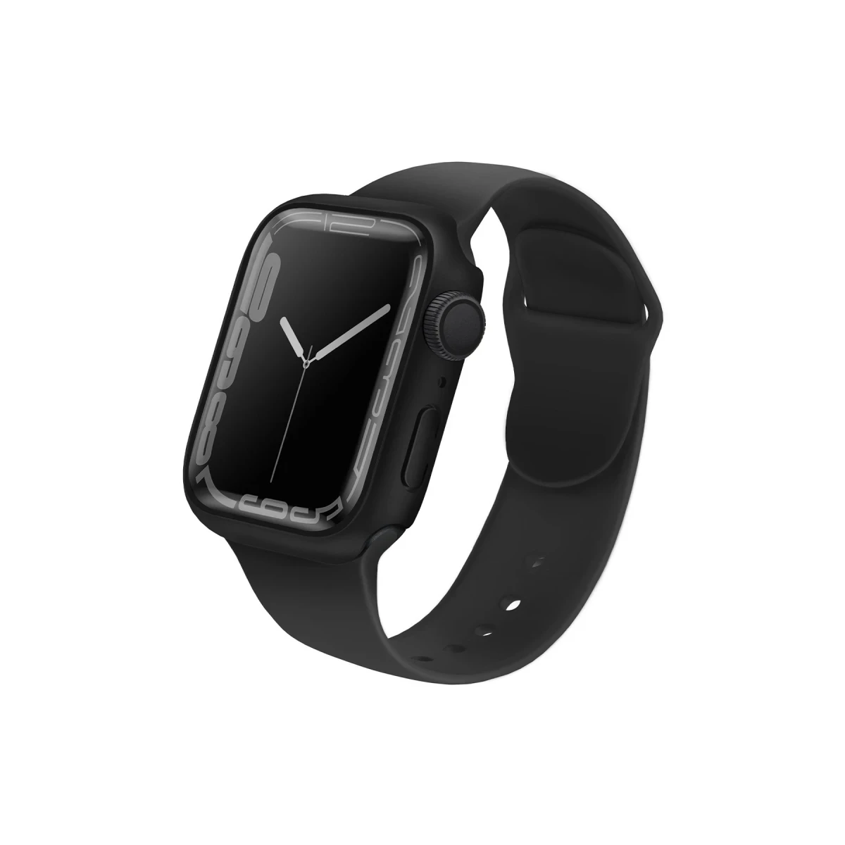 Uniq Apple Watch 41mm Legion Camlı Silikon Kasa Koruyucu - Siyah